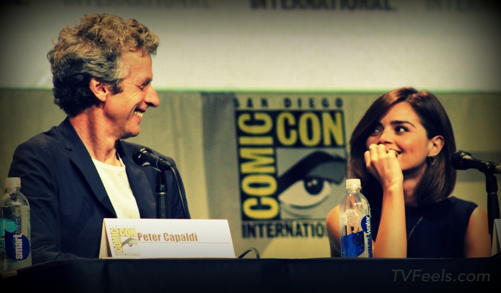 Doctor Who Peter Capaldi and Jenna Coleman at Comic Con for 1024 x 600 widescreen resolution