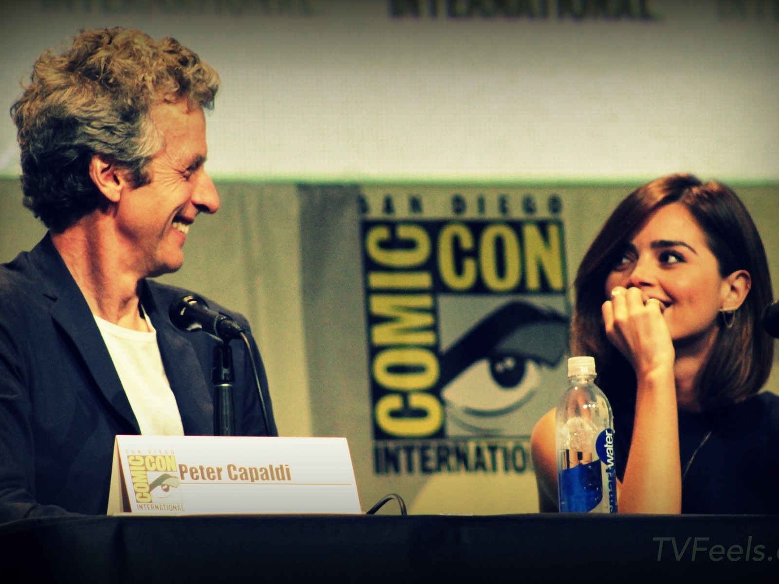 Doctor Who Peter Capaldi and Jenna Coleman at Comic Con for 1600 x 1200 resolution