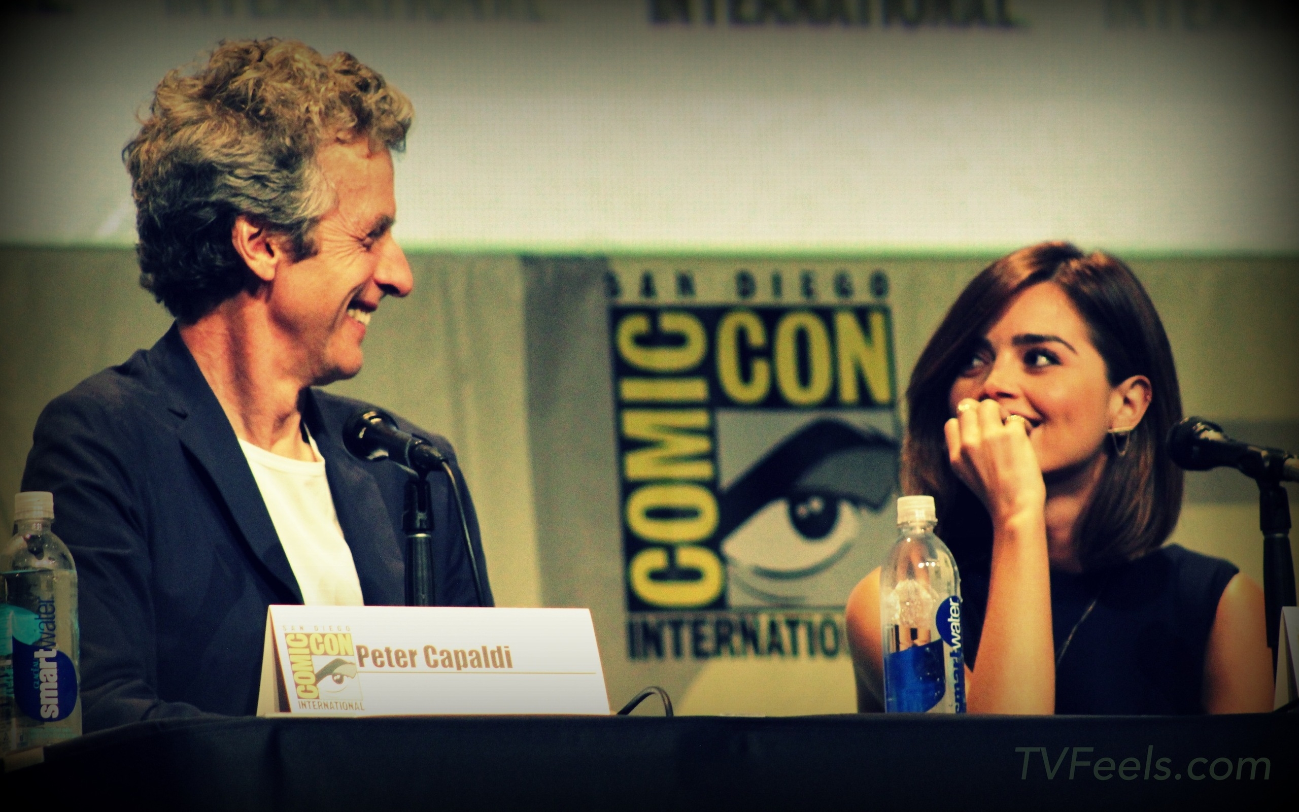 Doctor Who Peter Capaldi and Jenna Coleman at Comic Con for 2560 x 1600 widescreen resolution