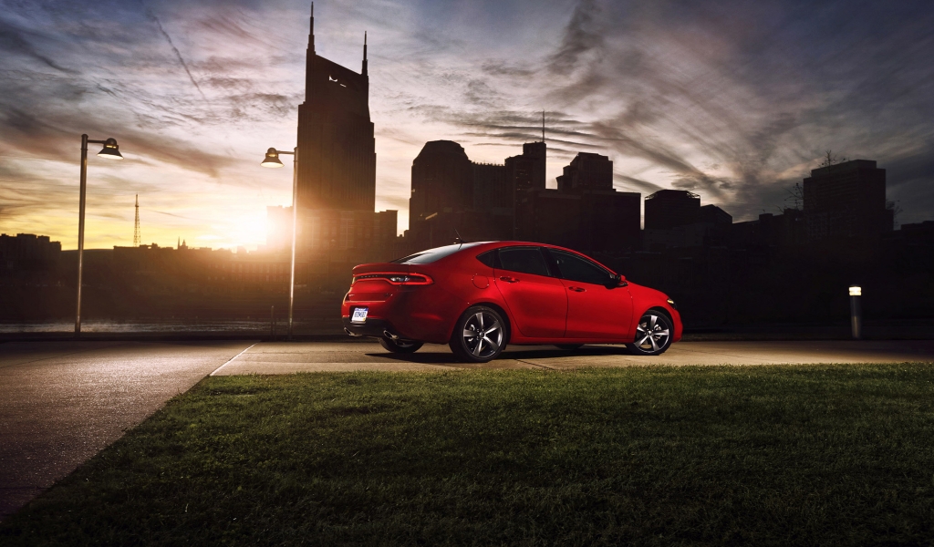 Dodge Dart Sunset for 1024 x 600 widescreen resolution