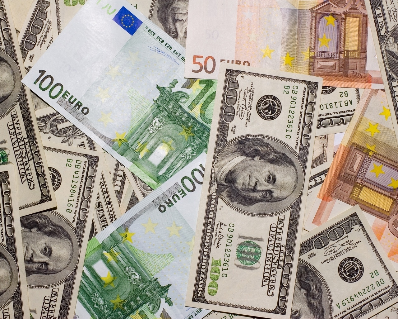 Dollars and Euros for 1280 x 1024 resolution