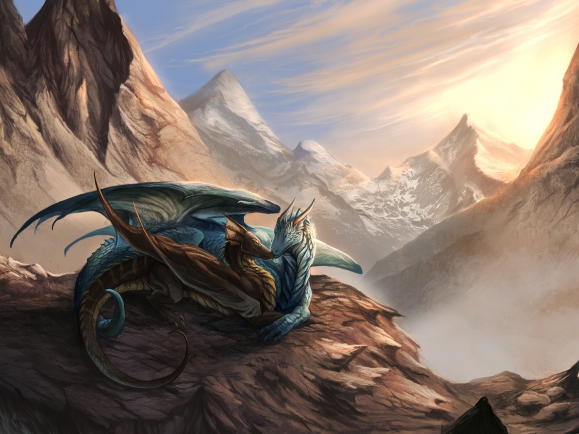 Dragons Kissing for 1152 x 864 resolution