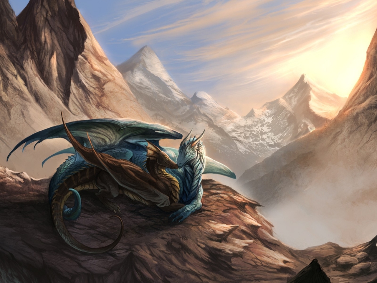 Dragons Kissing for 1280 x 960 resolution