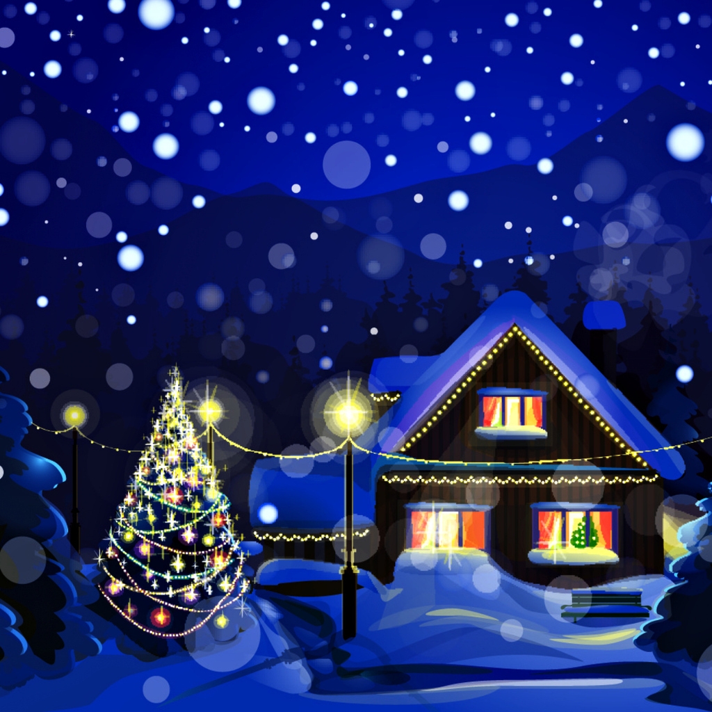 Dream Winter House for 1024 x 1024 iPad resolution