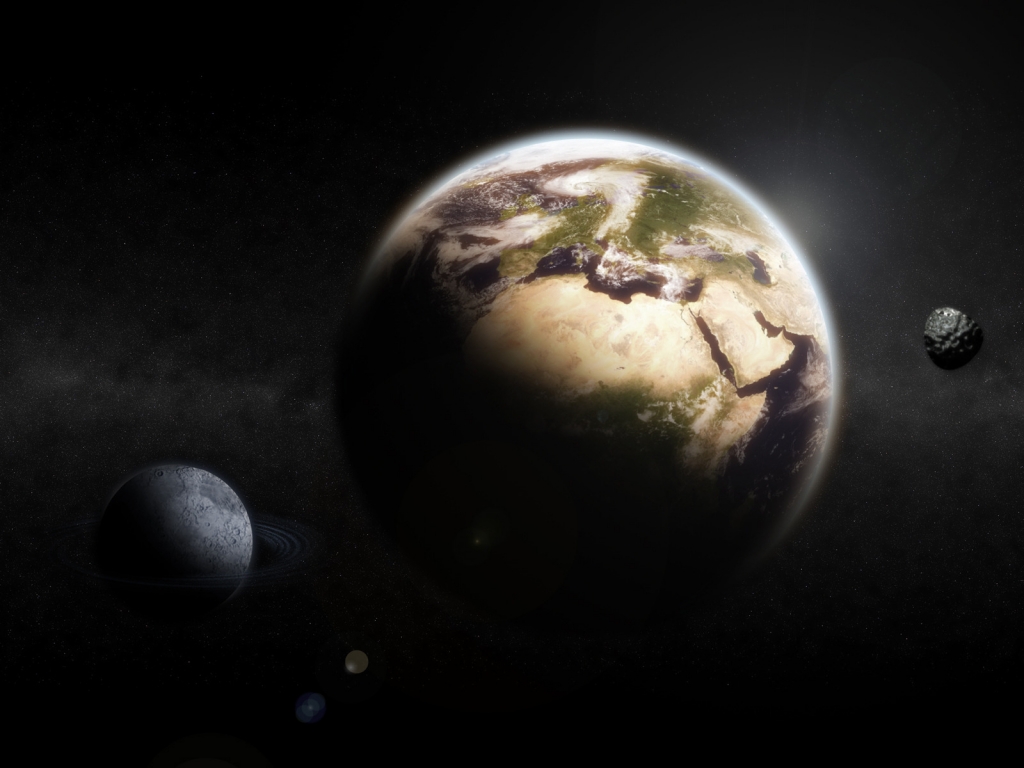 Earth & Moon for 1024 x 768 resolution