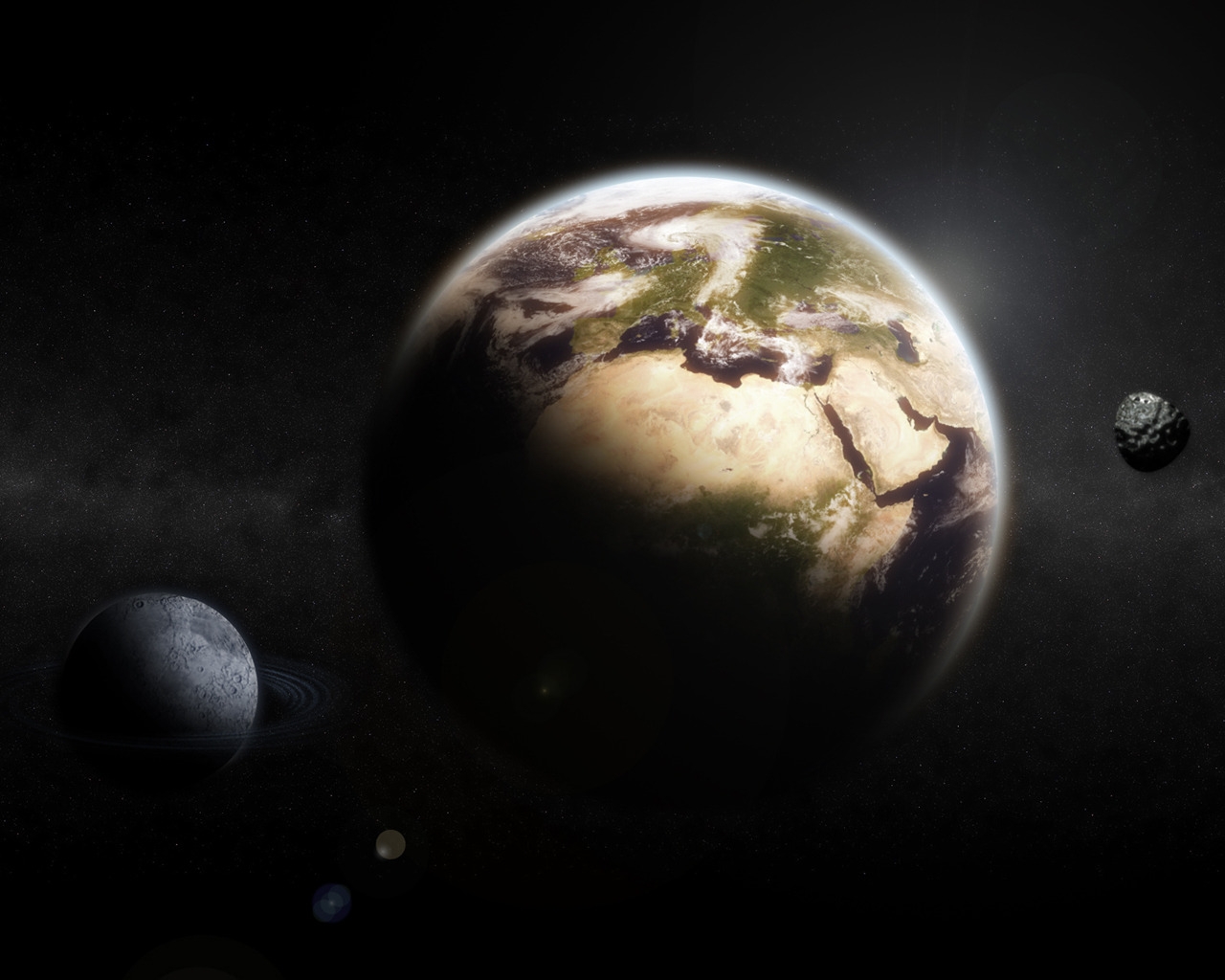 Earth & Moon for 1280 x 1024 resolution