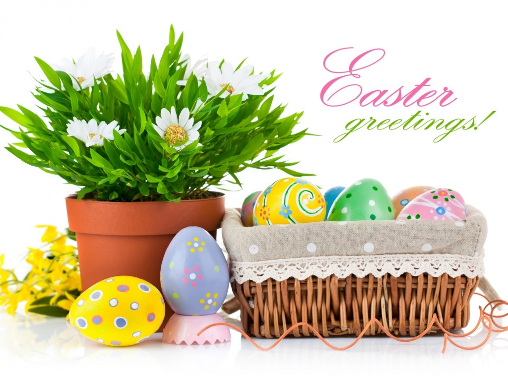 Easter Greetings for 1024 x 768 resolution