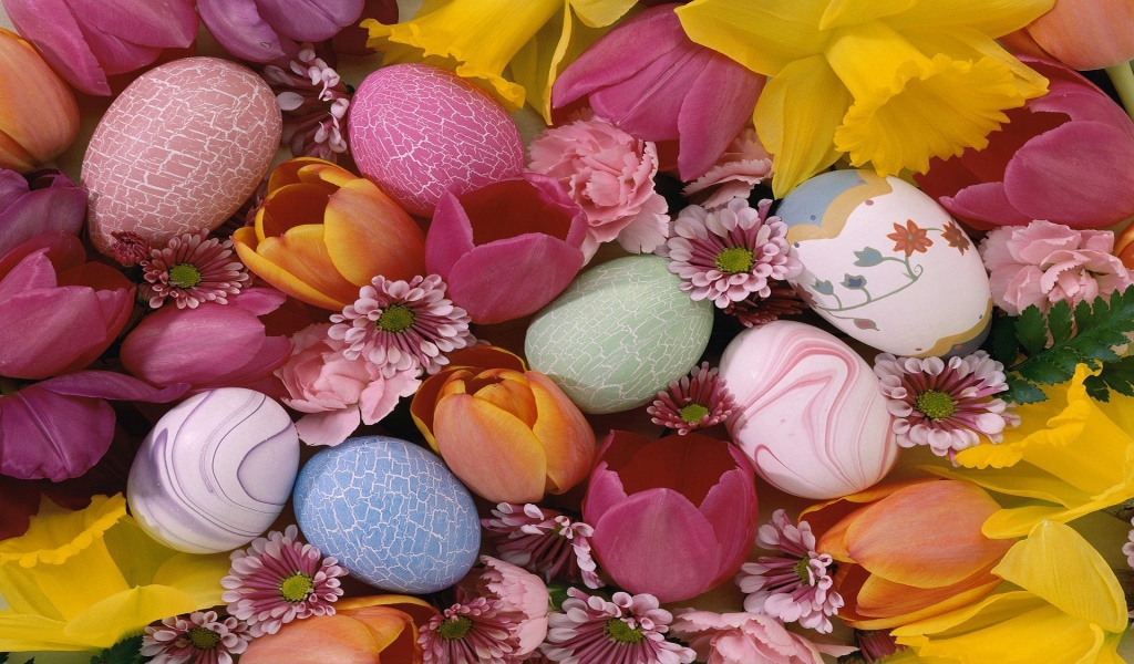 Easter Pastel Eggs for 1024 x 600 widescreen resolution