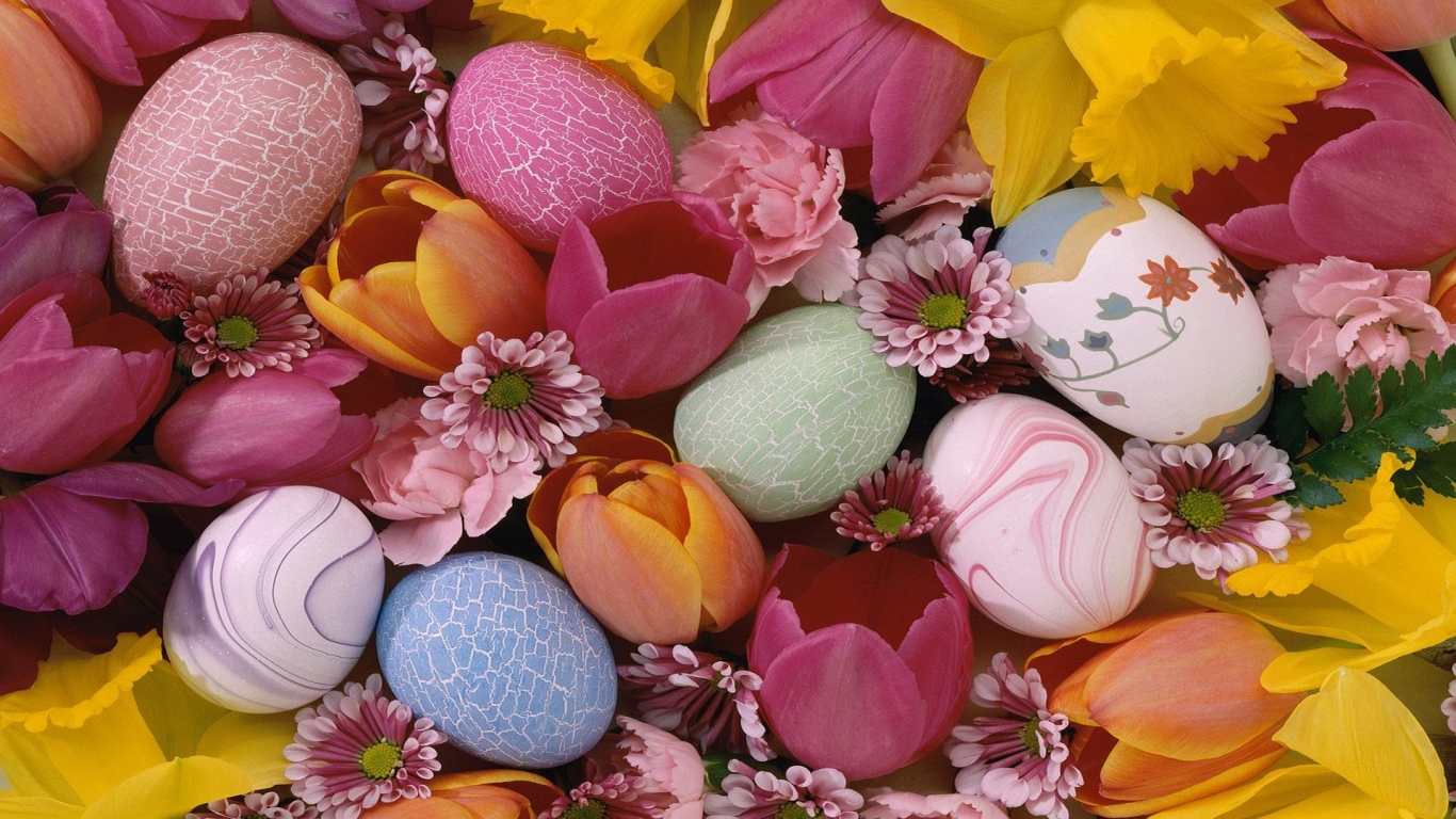 Easter Pastel Eggs for 1366 x 768 HDTV resolution