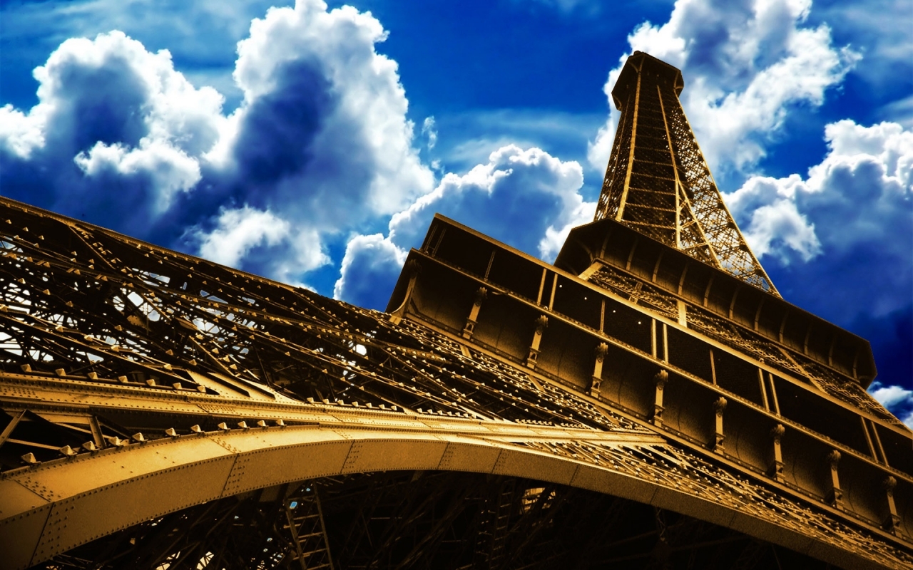 Eiffel Tower Down to Top for 1280 x 800 widescreen resolution