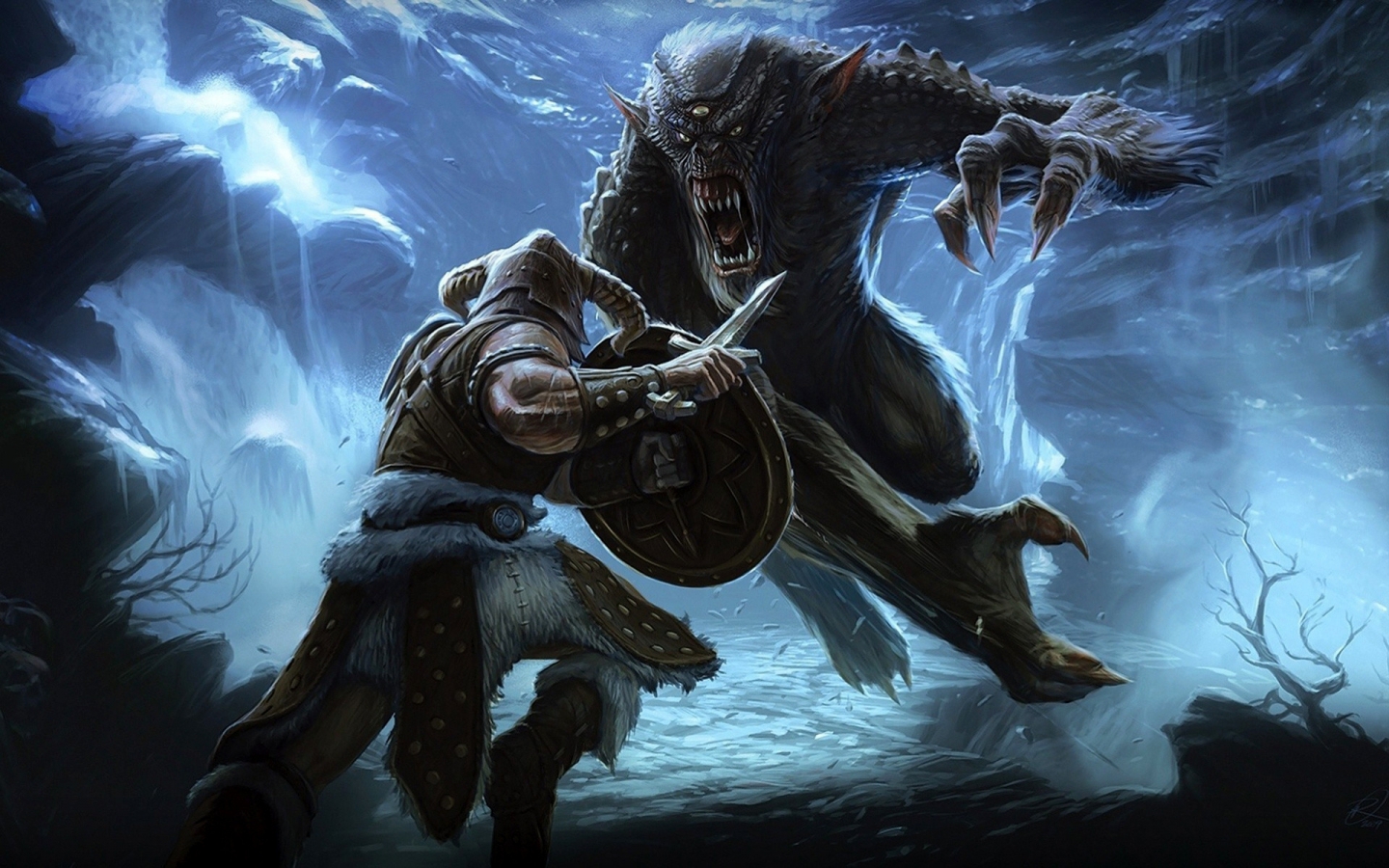 Elder Scrolls 5 Battle for 1440 x 900 widescreen resolution