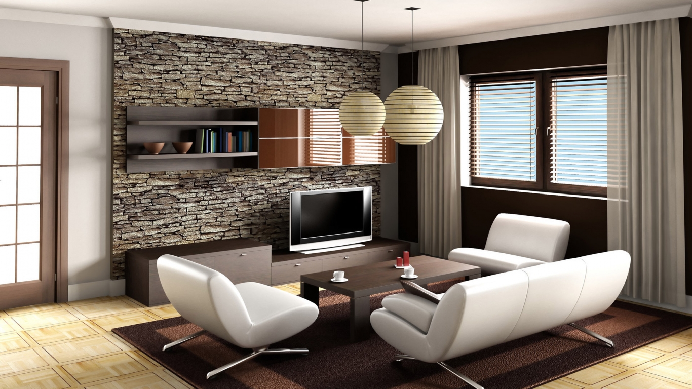 Elegant Interior Design for 1366 x 768 HDTV resolution