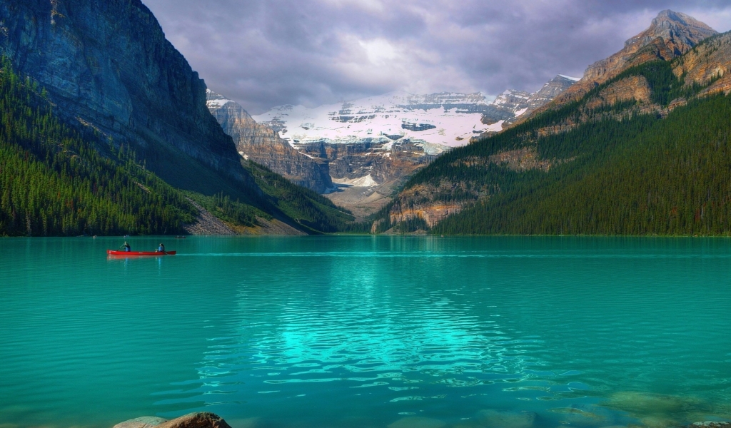 Emerald Lake Louise Canada for 1024 x 600 widescreen resolution
