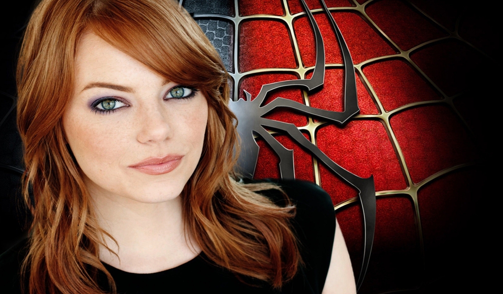 Emma Stone Spider for 1024 x 600 widescreen resolution