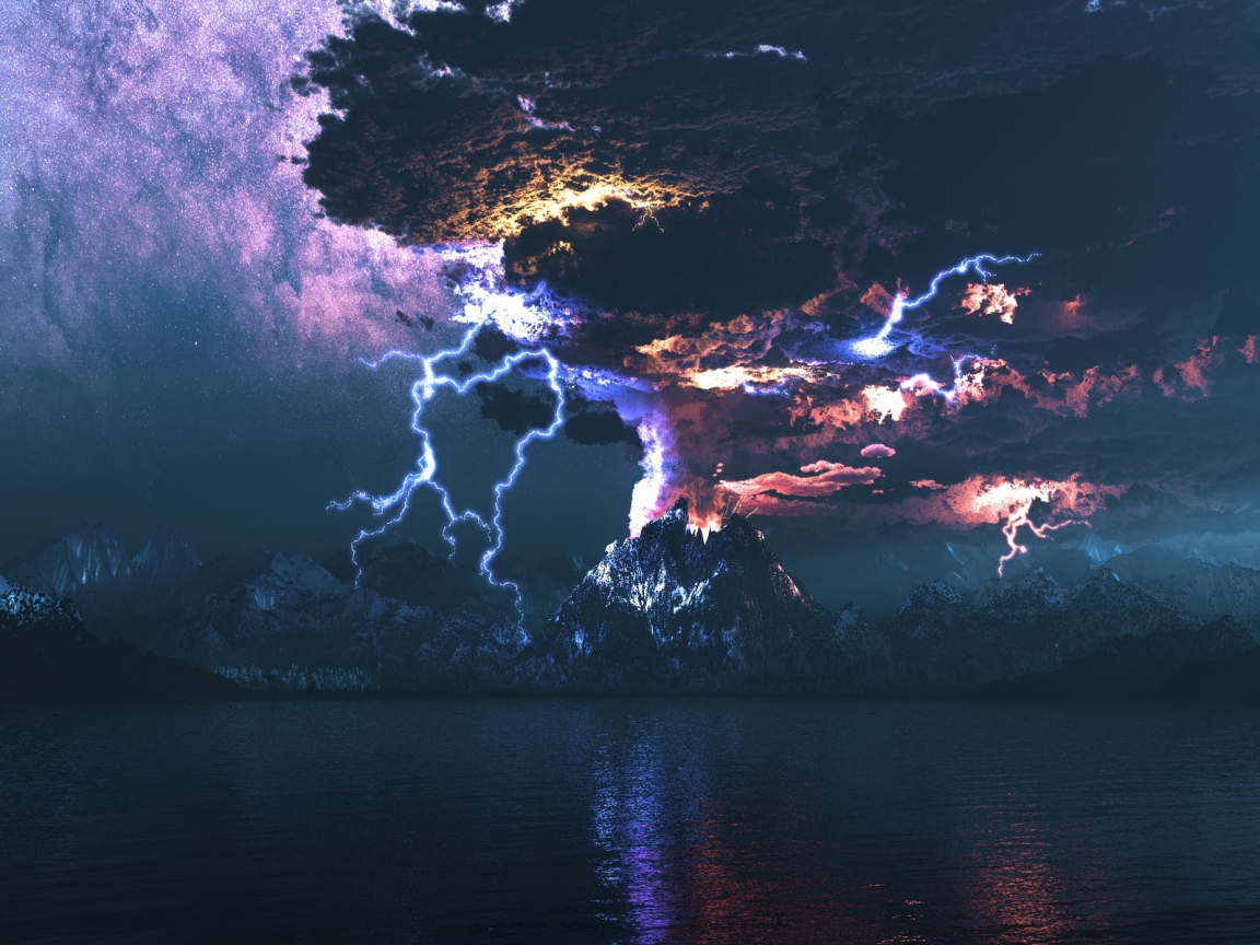 Eruption of a Volcano for 1152 x 864 resolution