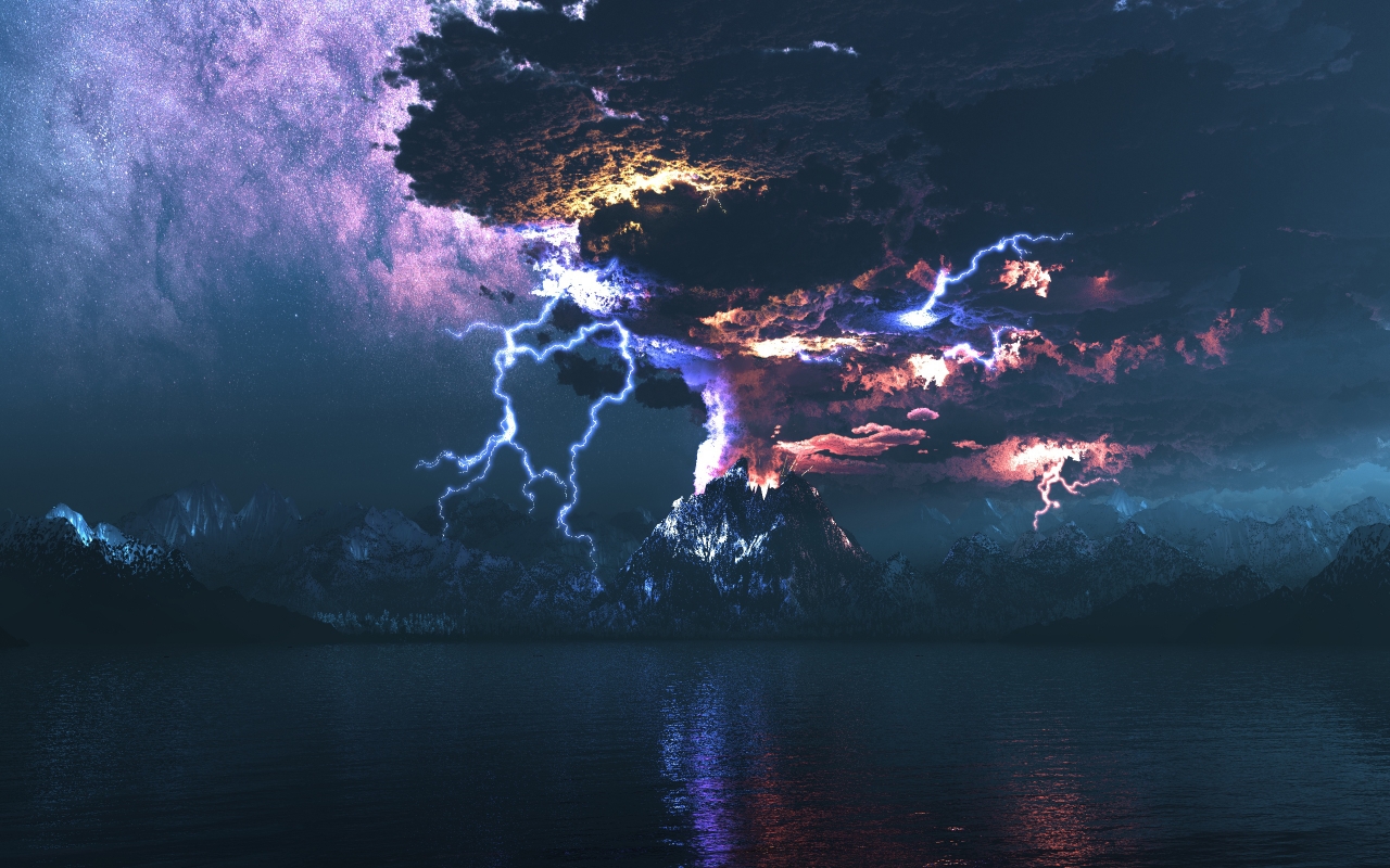 Eruption of a Volcano for 1280 x 800 widescreen resolution