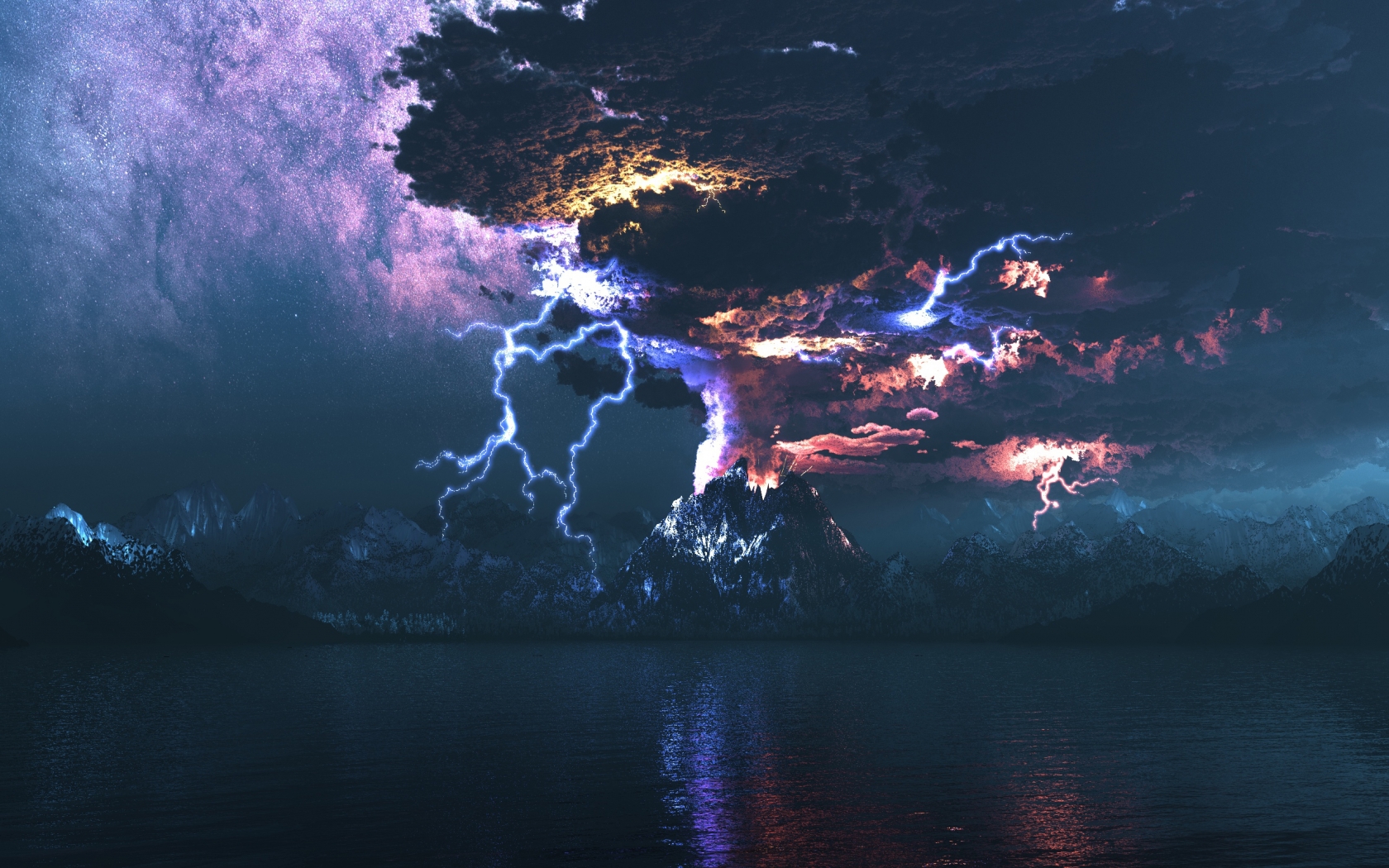Eruption of a Volcano for 1680 x 1050 widescreen resolution