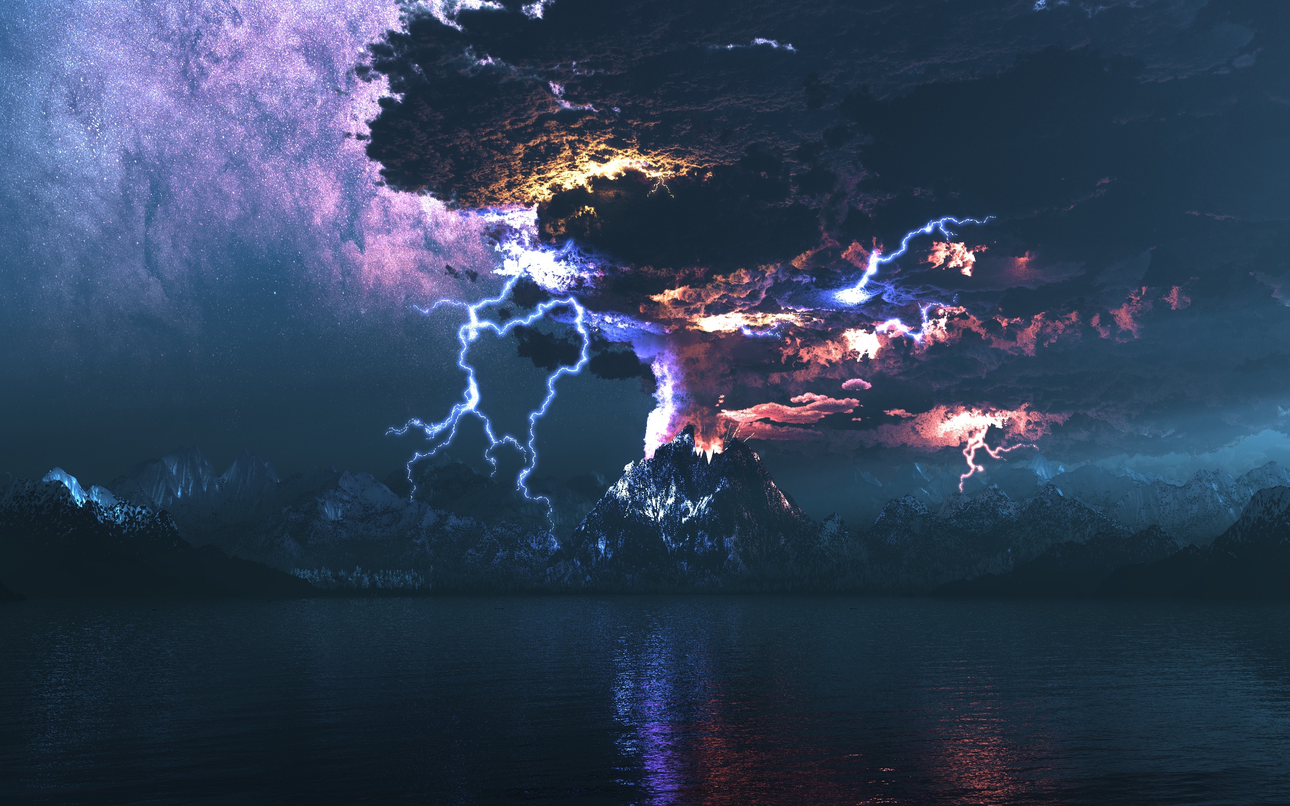 Eruption of a Volcano for 2560 x 1600 widescreen resolution