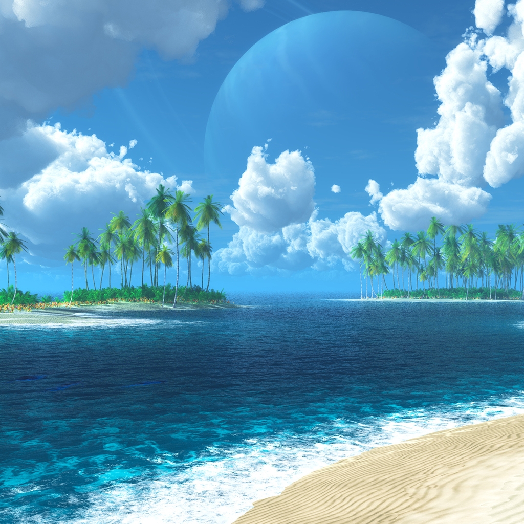 Exotic Ocean Island for 1024 x 1024 iPad resolution