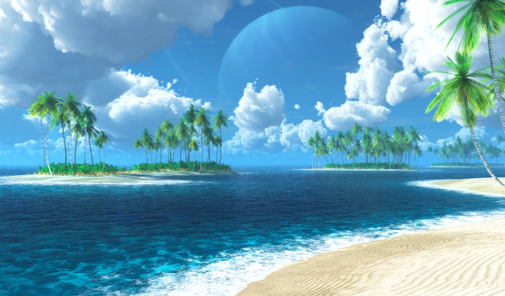 Exotic Ocean Island for 1024 x 600 widescreen resolution