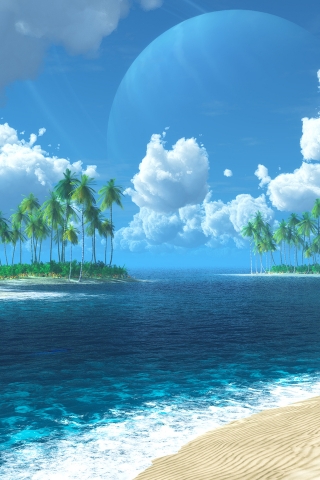 Exotic Ocean Island for 320 x 480 iPhone resolution