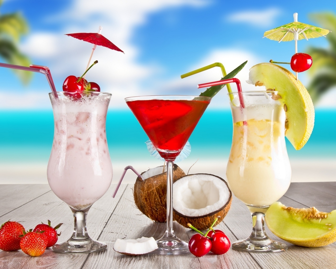 Exotic Summer Cocktails for 1280 x 1024 resolution