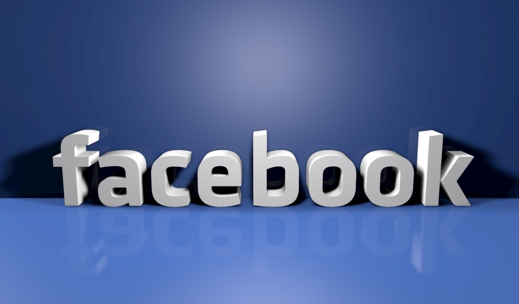 Facebook Logo 3D for 1024 x 600 widescreen resolution