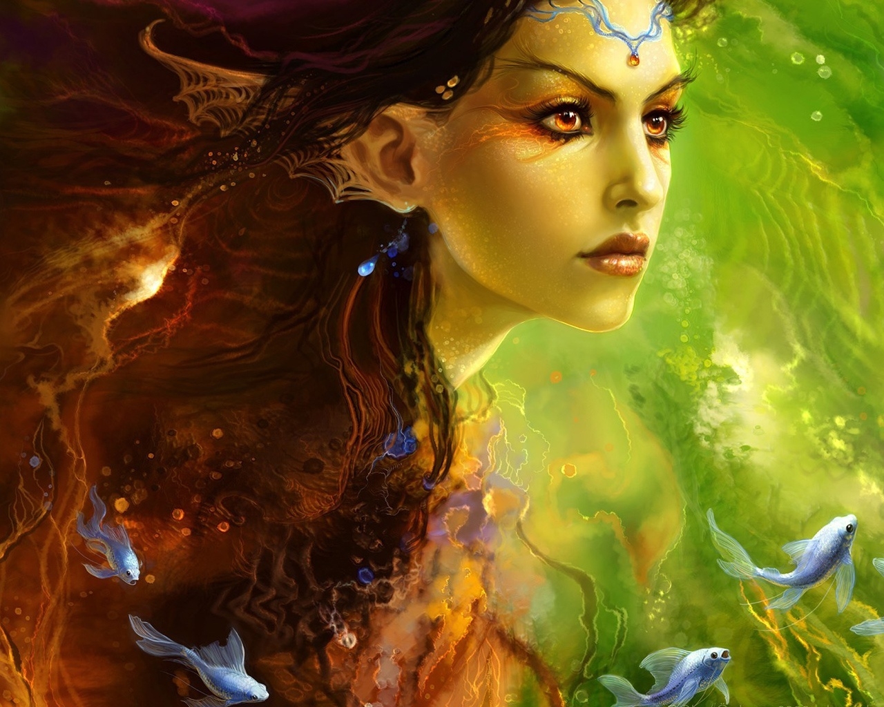 Fantasy Girl Siren Princess for 1280 x 1024 resolution