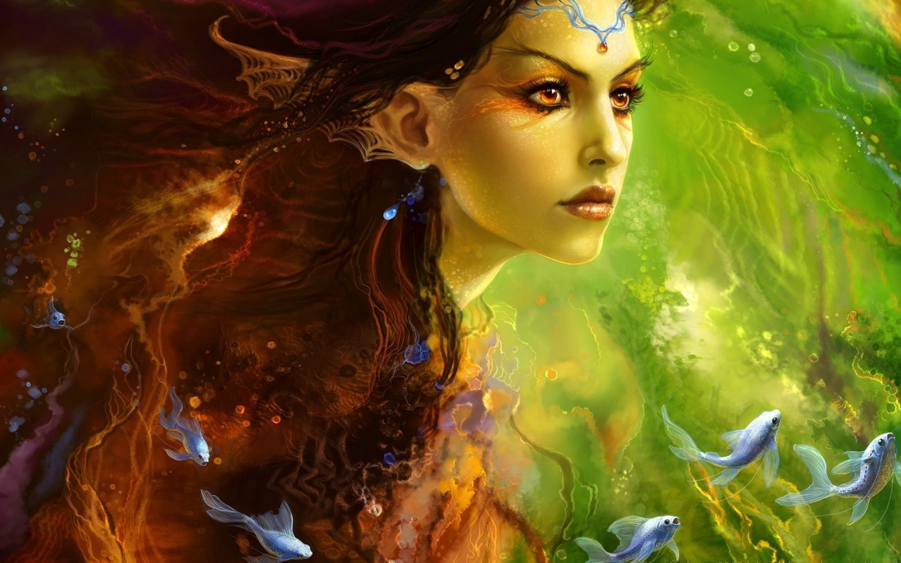Fantasy Girl Siren Princess for 1280 x 800 widescreen resolution