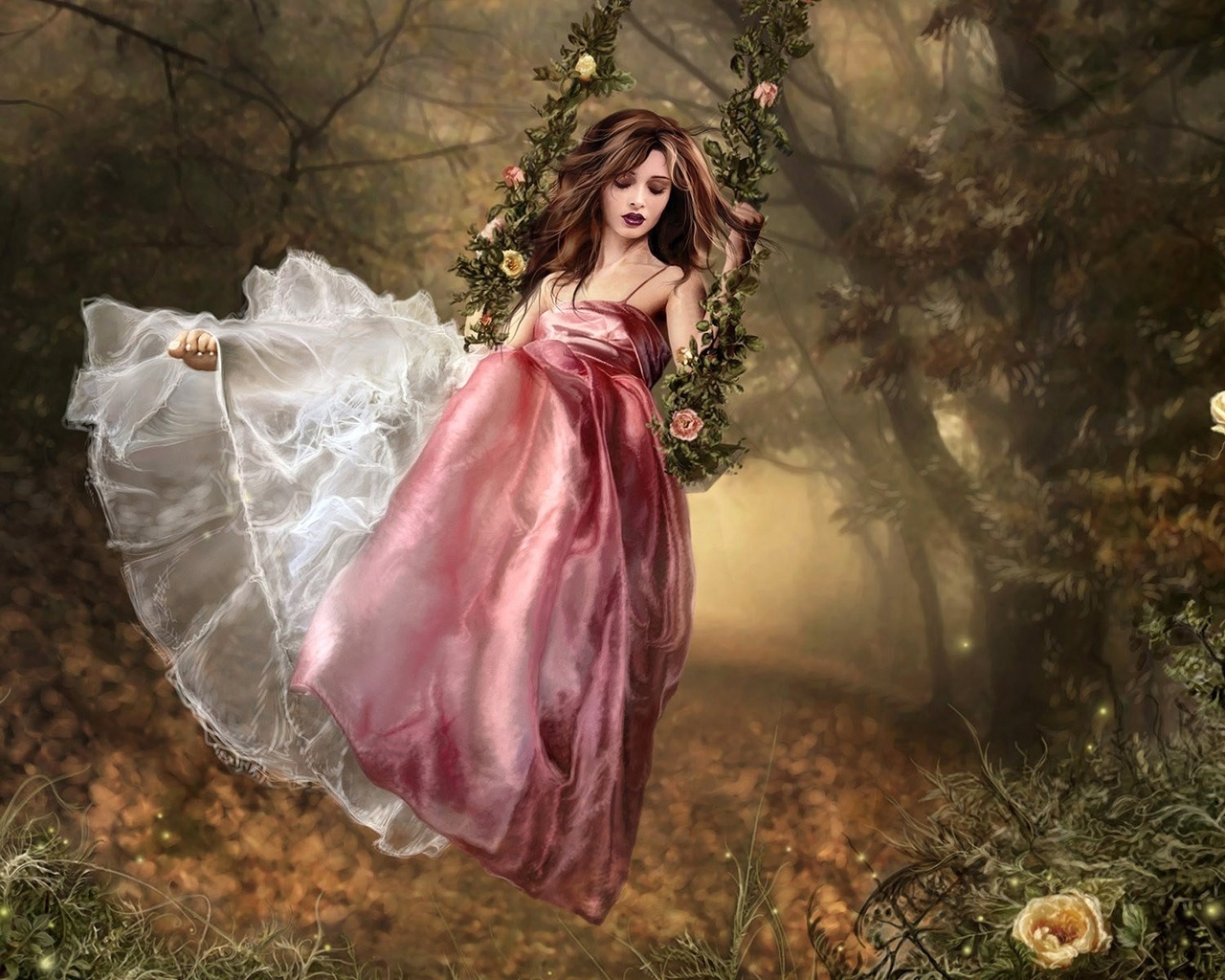 Fantasy Girl Swing for 1280 x 1024 resolution