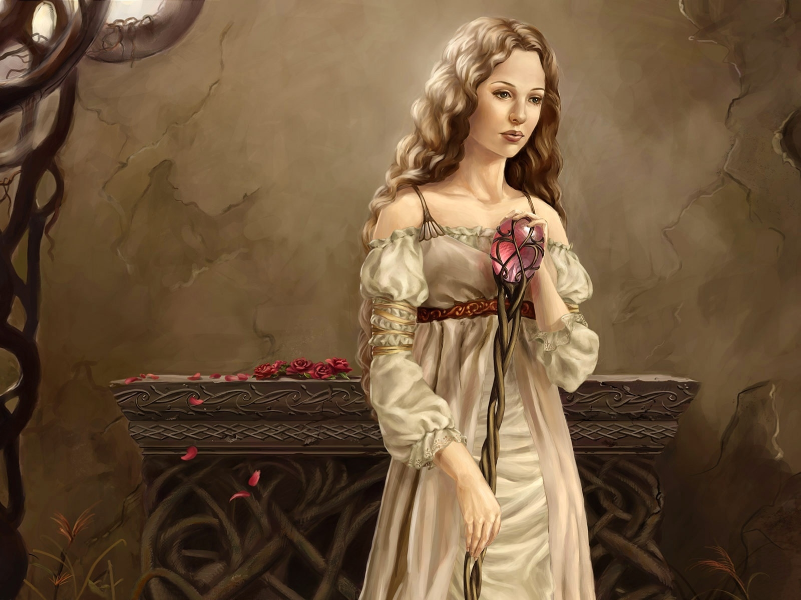 Fantasy Girl White Dress 2 for 1600 x 1200 resolution