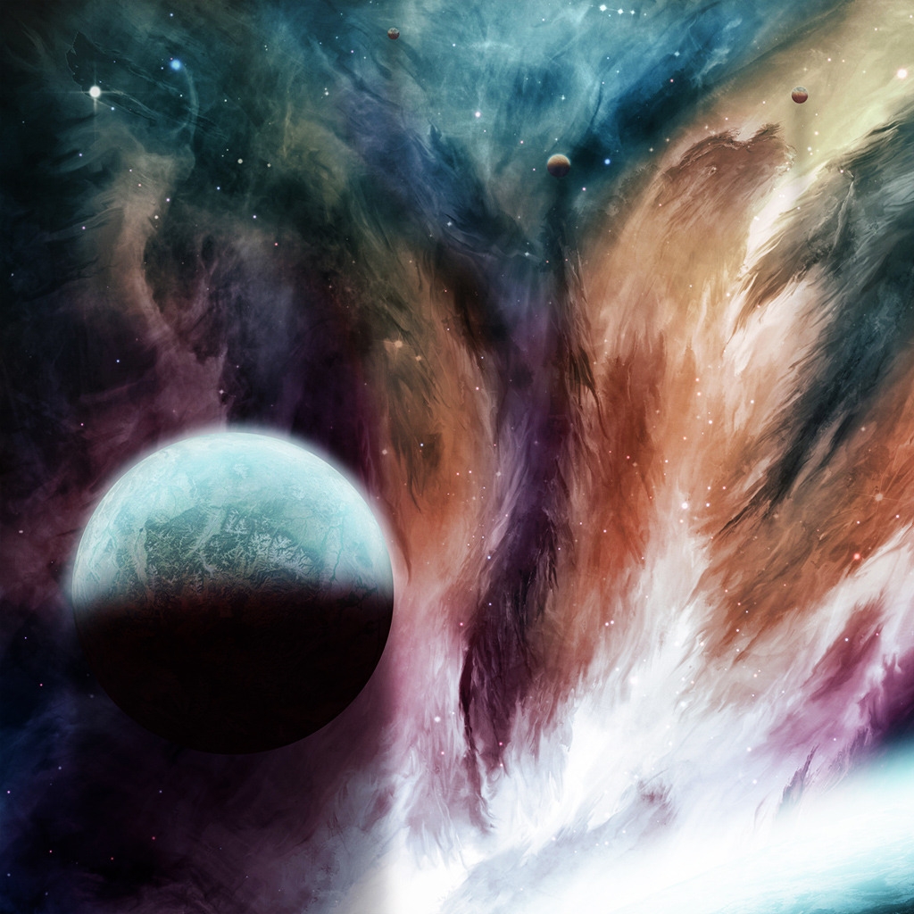 Fantasy Space Painting for 1024 x 1024 iPad resolution