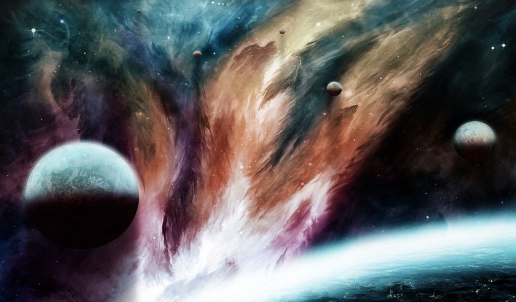Fantasy Space Painting for 1024 x 600 widescreen resolution