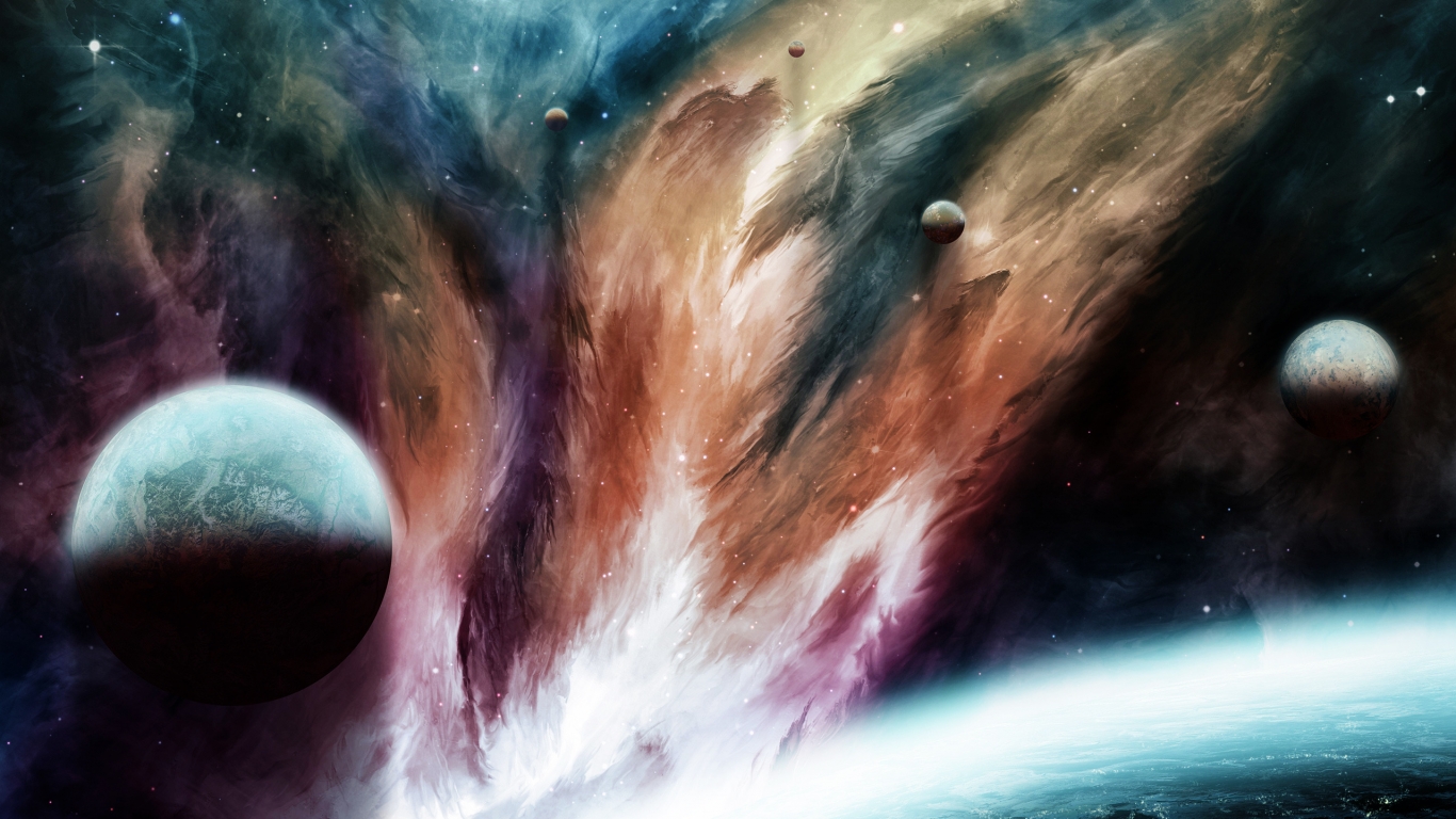 Fantasy Space Painting for 1366 x 768 HDTV resolution