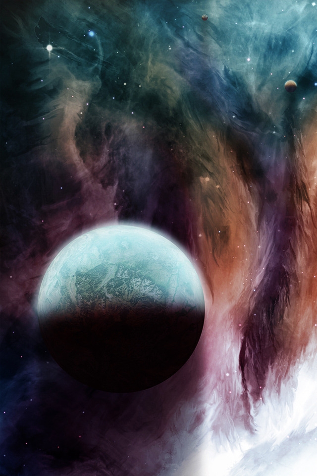 Fantasy Space Painting for 640 x 960 iPhone 4 resolution