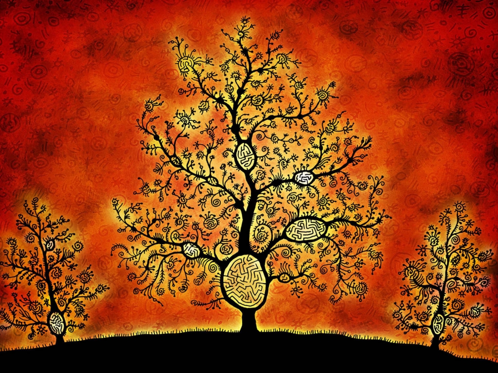 Fantasy Tree Drawing for 1024 x 768 resolution