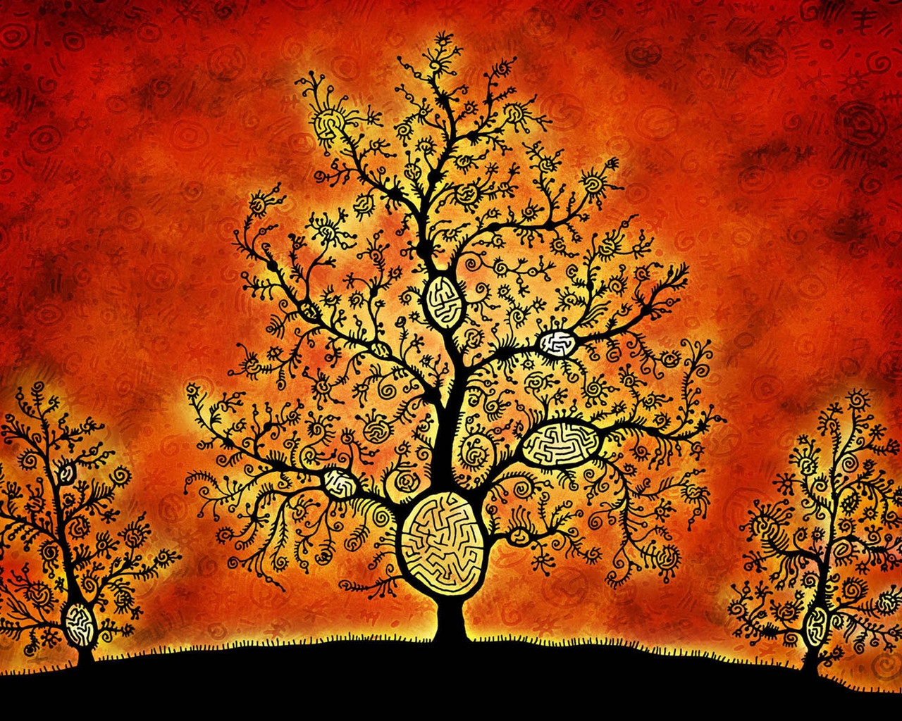 Fantasy Tree Drawing for 1280 x 1024 resolution