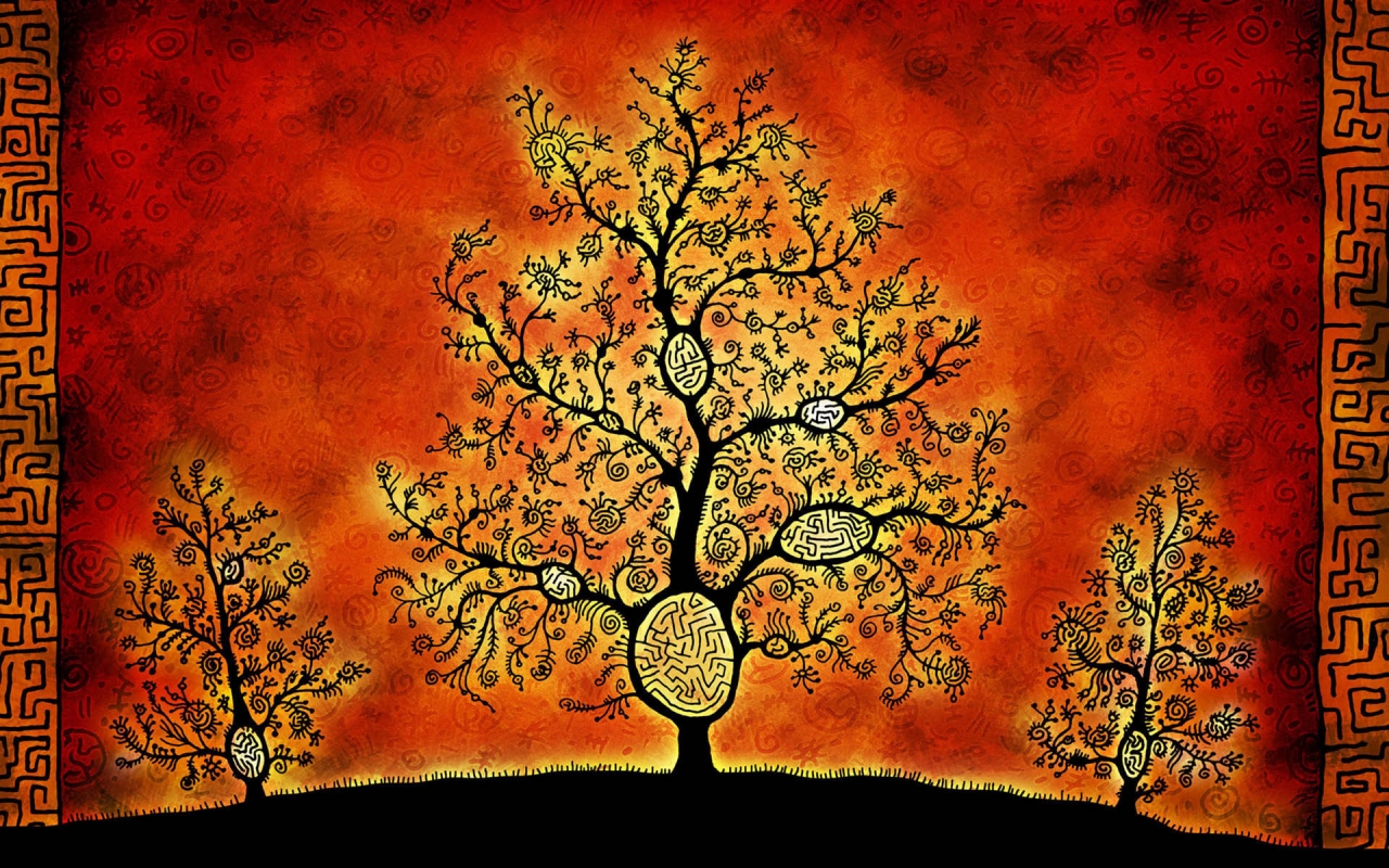 Fantasy Tree Drawing for 1280 x 800 widescreen resolution