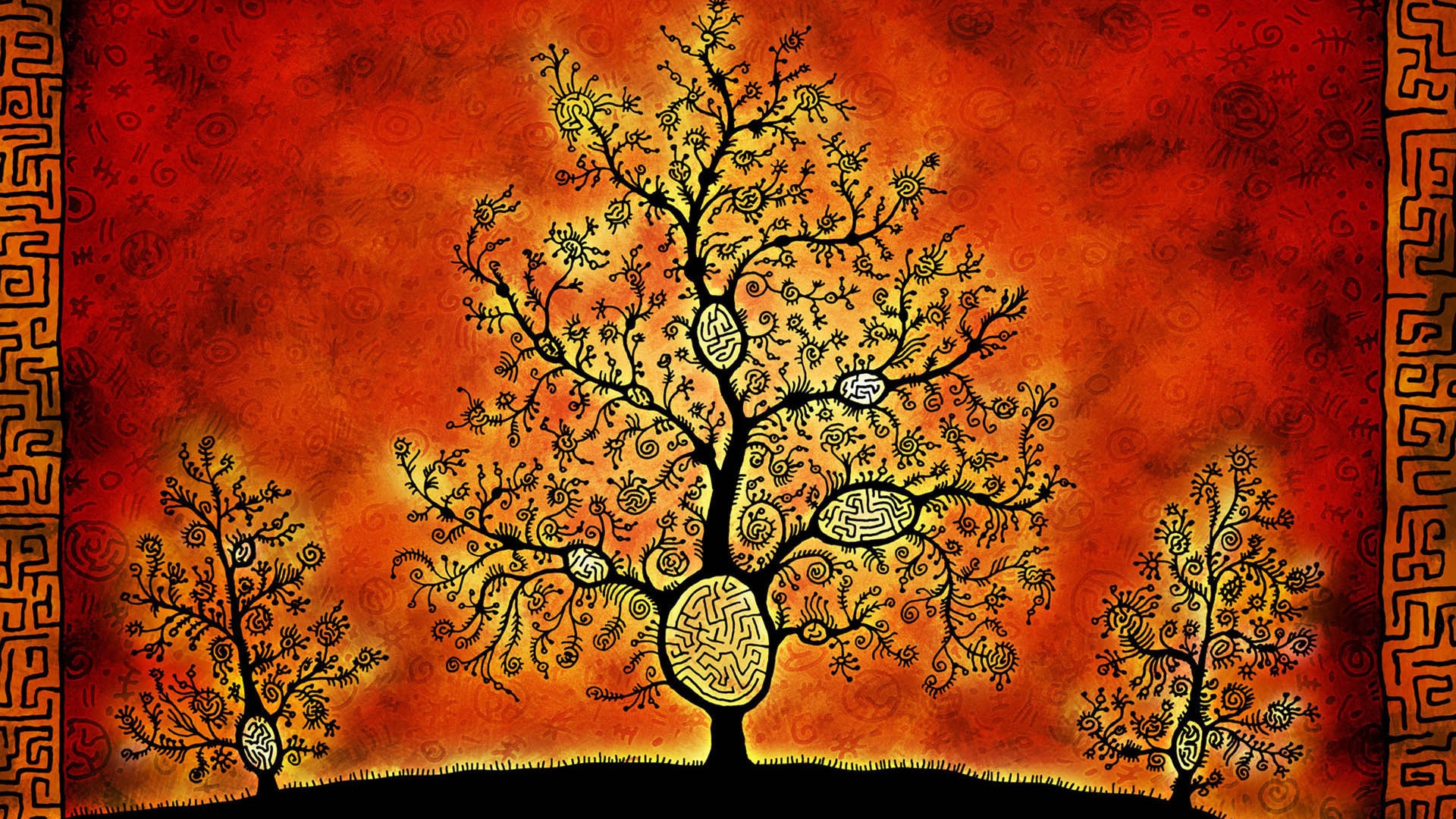 Fantasy Tree Drawing for 1920 x 1080 HDTV 1080p resolution