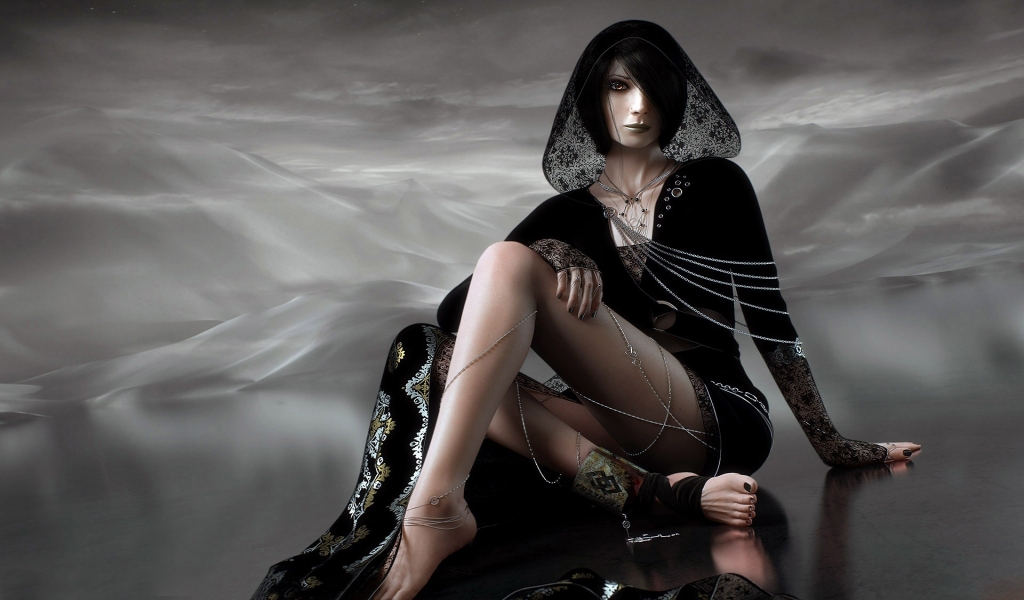 Fantasy woman for 1024 x 600 widescreen resolution