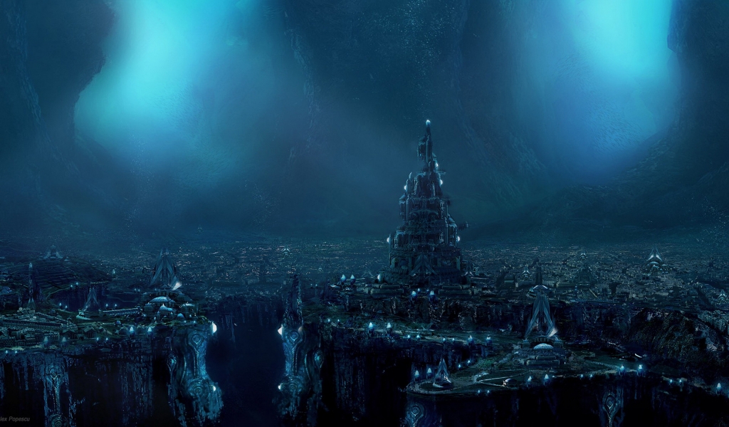 Fantasy World in Black for 1024 x 600 widescreen resolution
