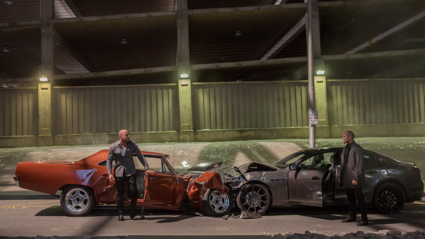 Fast And Furious 7 Movie Scene for 1366 x 768 HDTV resolution