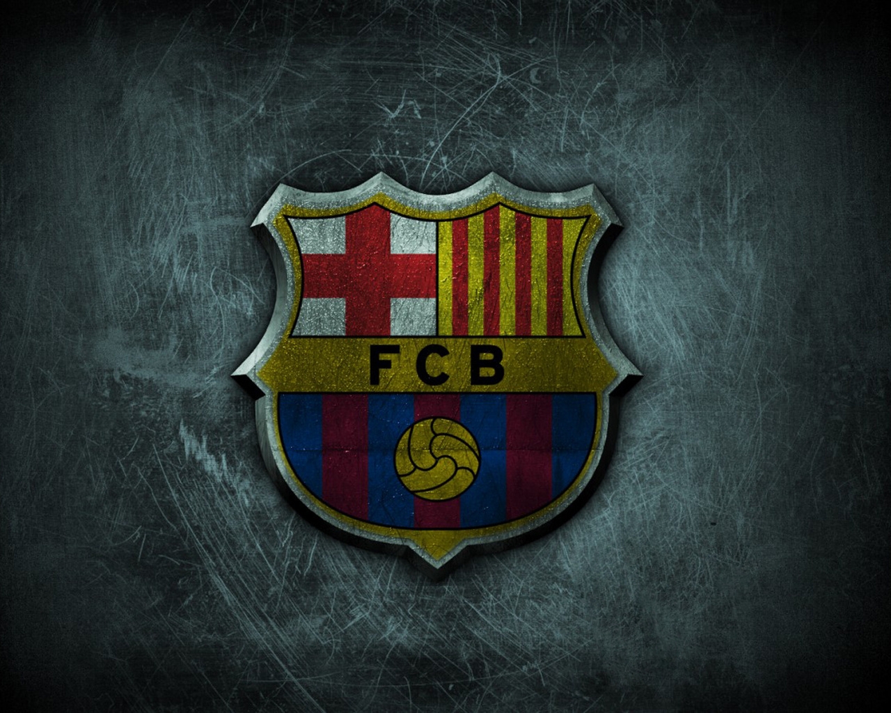 FC Barcelona Grunge Logo for 1280 x 1024 resolution