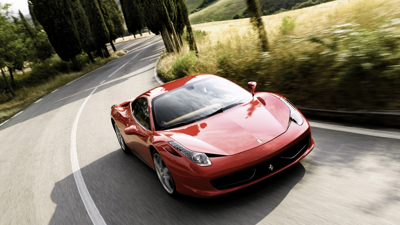 Ferrari 458 2011 Speed for 1366 x 768 HDTV resolution