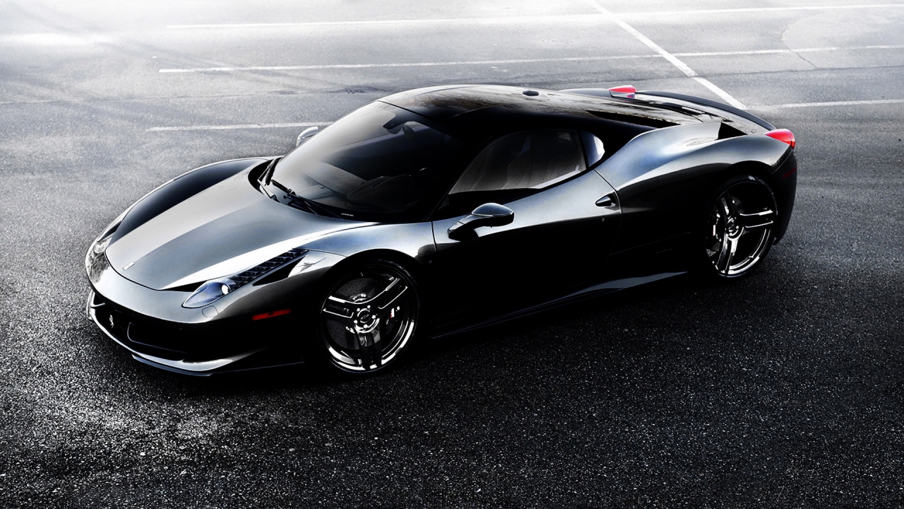 Ferrari 458 Black for 1280 x 720 HDTV 720p resolution