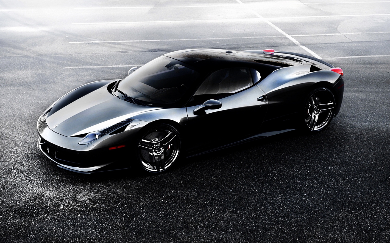 Ferrari 458 Black for 1280 x 800 widescreen resolution