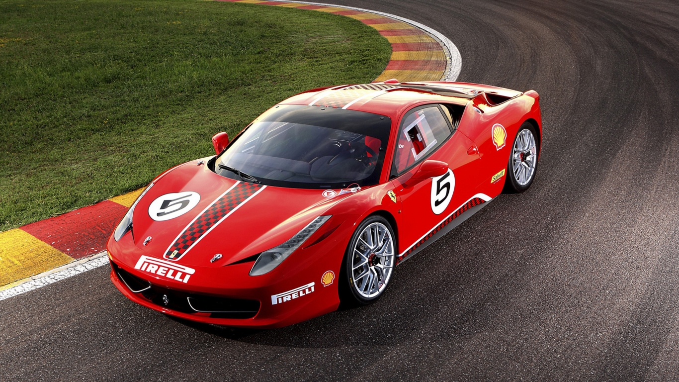 Ferrari 458 Challenge for 1366 x 768 HDTV resolution