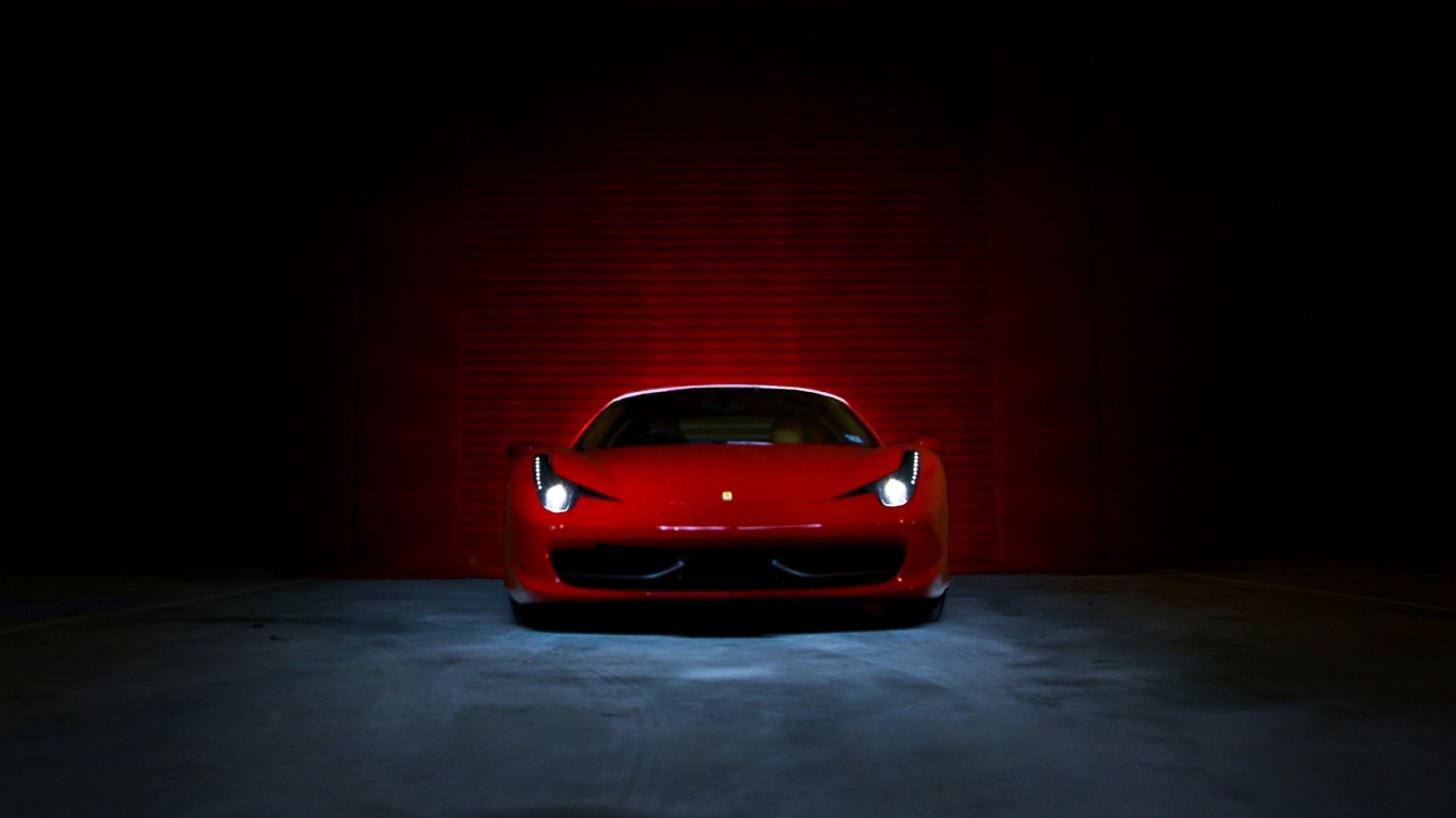 Ferrari 458 Italia Red  for 1366 x 768 HDTV resolution