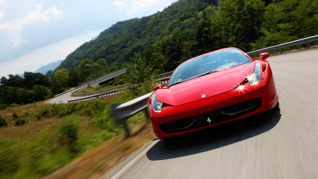 Ferrari 458 Italia Winding 2010 for 1280 x 720 HDTV 720p resolution