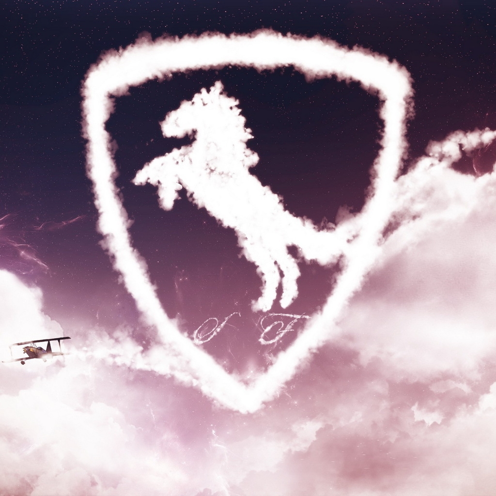 Ferrari Logo Clouds for 1024 x 1024 iPad resolution